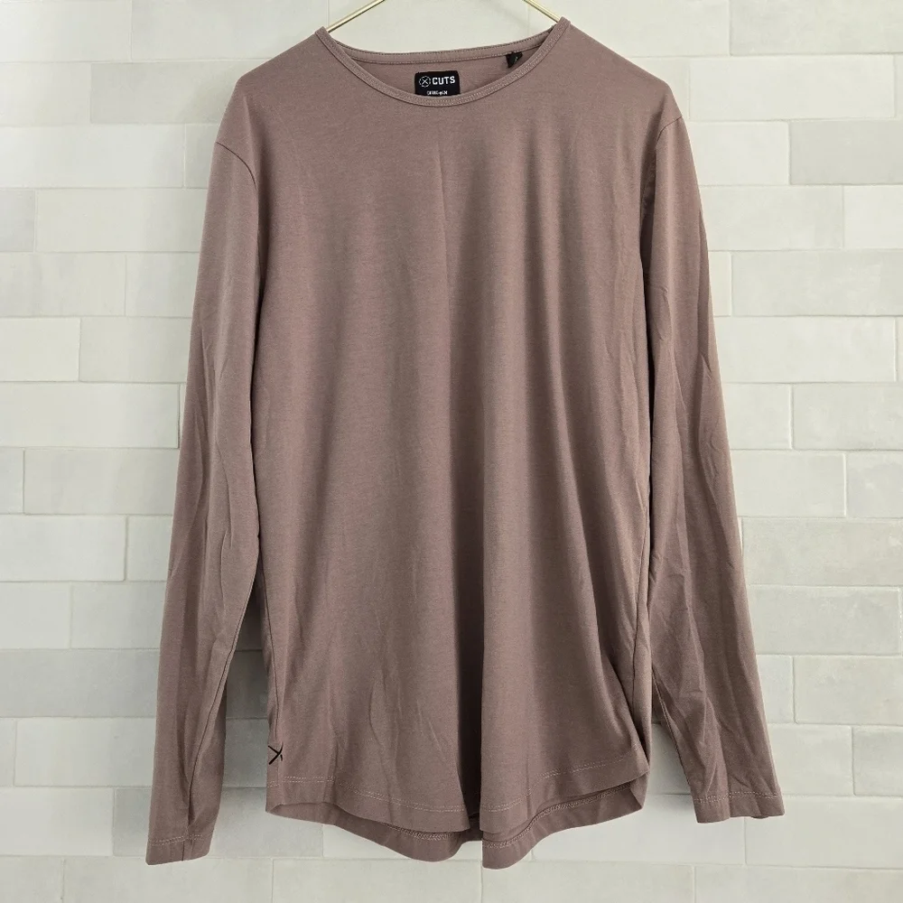 CUTS Mountain Mist Long-Sleeve Crew Neck Curve-Hem Athletic Shirt Size XL - Picture 3 of 8